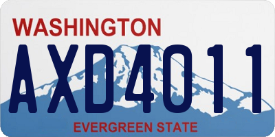 WA license plate AXD4011