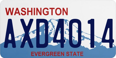 WA license plate AXD4014