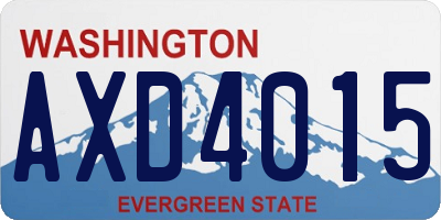 WA license plate AXD4015