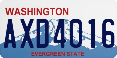 WA license plate AXD4016