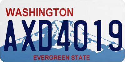 WA license plate AXD4019
