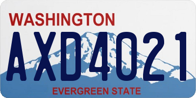 WA license plate AXD4021