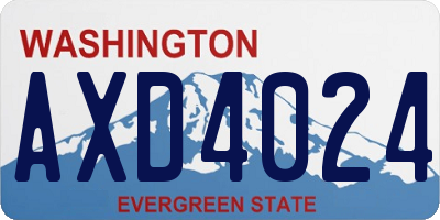 WA license plate AXD4024