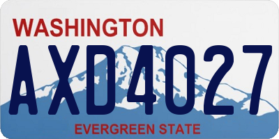 WA license plate AXD4027