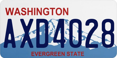 WA license plate AXD4028