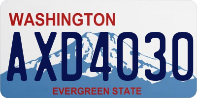 WA license plate AXD4030