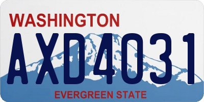WA license plate AXD4031