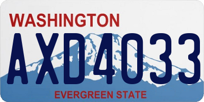 WA license plate AXD4033