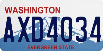 WA license plate AXD4034