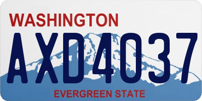 WA license plate AXD4037