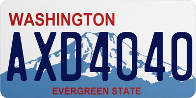 WA license plate AXD4040