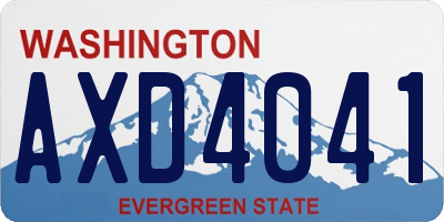 WA license plate AXD4041