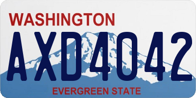 WA license plate AXD4042