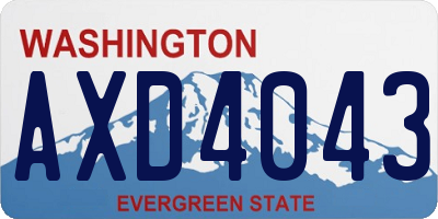 WA license plate AXD4043
