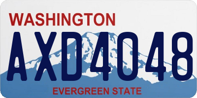 WA license plate AXD4048