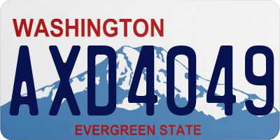 WA license plate AXD4049