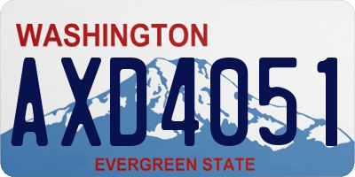 WA license plate AXD4051