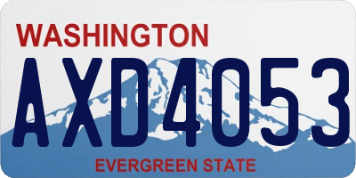 WA license plate AXD4053