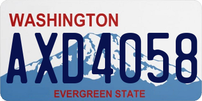 WA license plate AXD4058