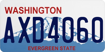 WA license plate AXD4060