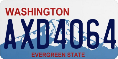 WA license plate AXD4064