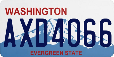 WA license plate AXD4066