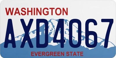 WA license plate AXD4067