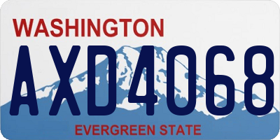 WA license plate AXD4068