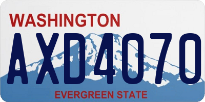 WA license plate AXD4070