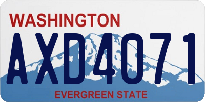 WA license plate AXD4071
