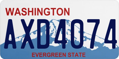 WA license plate AXD4074