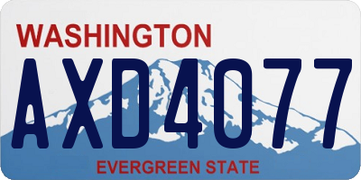 WA license plate AXD4077