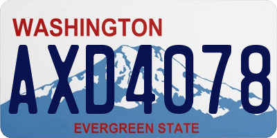 WA license plate AXD4078