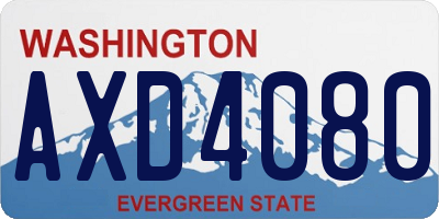 WA license plate AXD4080