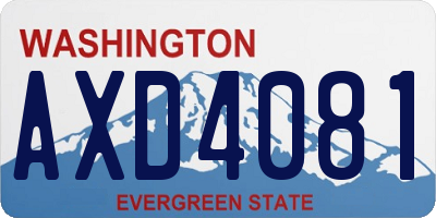 WA license plate AXD4081