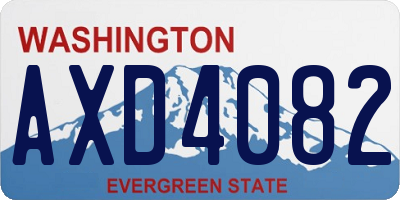 WA license plate AXD4082