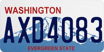 WA license plate AXD4083