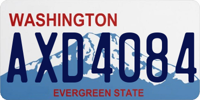 WA license plate AXD4084