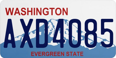 WA license plate AXD4085