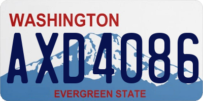 WA license plate AXD4086