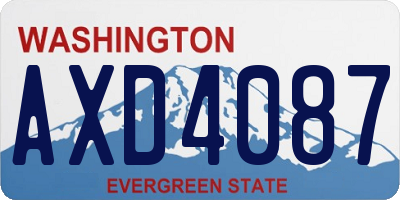 WA license plate AXD4087