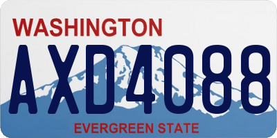 WA license plate AXD4088