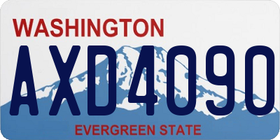 WA license plate AXD4090