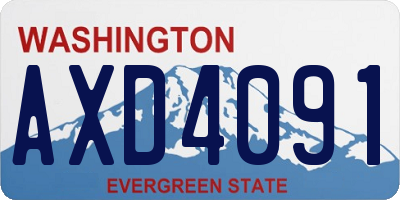 WA license plate AXD4091