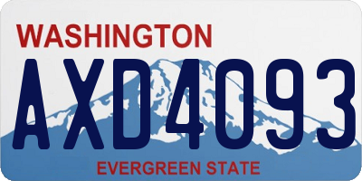 WA license plate AXD4093