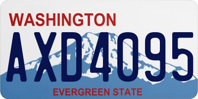 WA license plate AXD4095