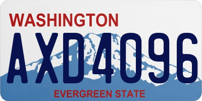 WA license plate AXD4096