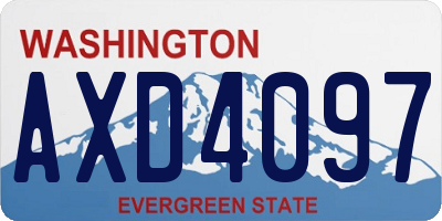 WA license plate AXD4097