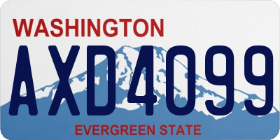WA license plate AXD4099