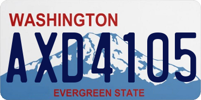 WA license plate AXD4105